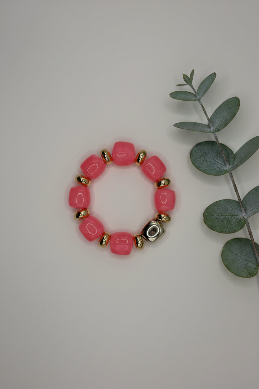 Bracelet cube - Rose Vif