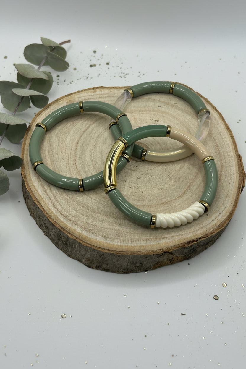 Bracelet tube - Les verts