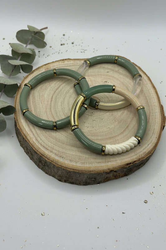 Bracelet tube - Les verts